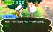 Finding Lionel during the hide-and-seek mini-game.
