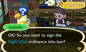 Choosing Night Owl Ordinance