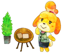 Isabelle and two pieces of furniture