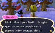 Wendy encourageant le Père Noël