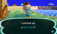 A player finding a lost item