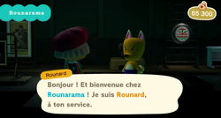 Rounard se présentant au joueur