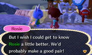 Rosie wanting to meet the player named Rosie