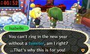 Talking to New Year's Eve Isabelle for the first time.