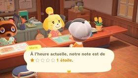 Marie indiquant au joueur la réputation actuelle de l'île
