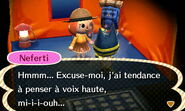 Neferti dans le campement dans New Leaf