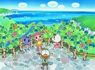 Promotional concept artwork depicting Ai, Rosie, Lucy, and an unnamed boy villager