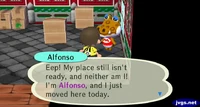 Alfonso moving in to the player's town in City Folk.
