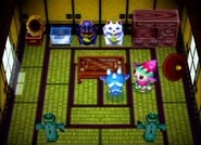 Interior of Sven's house in Animal Forest