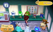 Margaux et le joueur dans la partie vêtements (New Leaf)