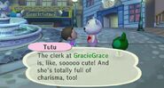 A player talking to Tutu in the city in City Folk