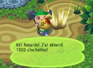 Clochettes déterrées du sol dans Animal Crossing