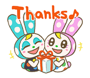 Chrissy and Francine as they appear on the LINE stickers