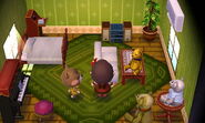 A player at Maple's house in New Leaf.