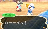 The player waking up Gulliver with the Megaphone.