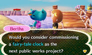 Bertha suggesting a Public Works Project to the player.