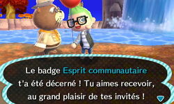 Un joueur ayant reçu le badge "Esprit communautaire"