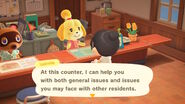 Isabelle Explaining her counter NH