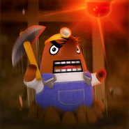 Le poster de Resetti dans New Horizons