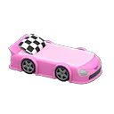 pink race car bed