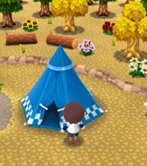 La tente de Pansy dans Animal Crossing: Pocket Camp