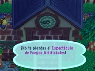 Estación anunciando el Espectáculo de Fuegos Artificiales