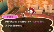 Irène annonçant au joueur qu'elle déménagera dans la ville du joueur