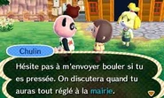 Le joueur parlant à Chulin tandis qu'il a une affaire à régler avec Marie