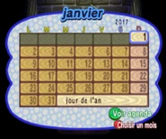 Le jour de l'an indiqué sur l'agenda d'Animal Crossing