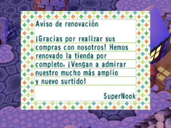 Carta de aviso de inauguración de SuperNook