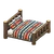 NH-Log bed-dark wood-geometric print