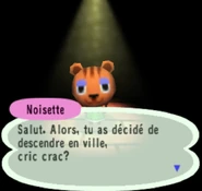 Damia lors du démarrage d'Animal Crossing