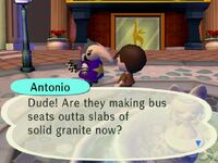 Talking to Antonio in the city