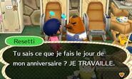 Le joueur parlant avec Resetti