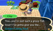 Obtaining the golden fishing rod in New Leaf.