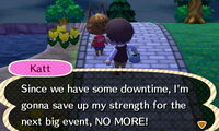 Katt talking to the player in New Leaf.