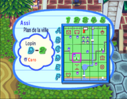La maison de Caro indiquée sur le plan de la ville dans Animal Crossing