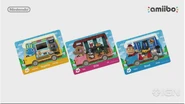 Three examples of the new variety of amiibo cards.