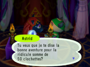 Astrid parlant au joueur à côté d'elle