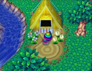 L'extérieur de la tente dans Animal Crossing