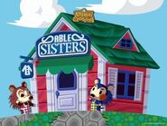 L'extérieur de la boutique des Soeurs doigts de fée dessinée dans Animal Crossing