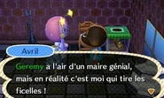 Avril parlant à une joueuse dans New Leaf