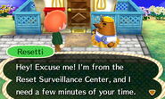 Meeting Resetti at reset #1.