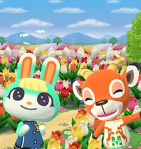 "Made it to the flower field!"