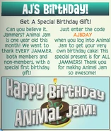 Jamaa-Journal Vol-043 AJs-Birthday.png (103 KB) The Jamaa Journal advertisement for this item