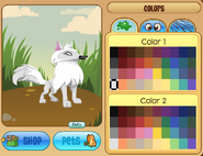 A default Arctic Wolf shown with its secondary color missing from the color palette.