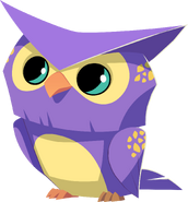 Owl artwork purple yellow