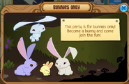 The old version of the popup that occurs when the player tries to switch their animal or enter the party without a bunny.