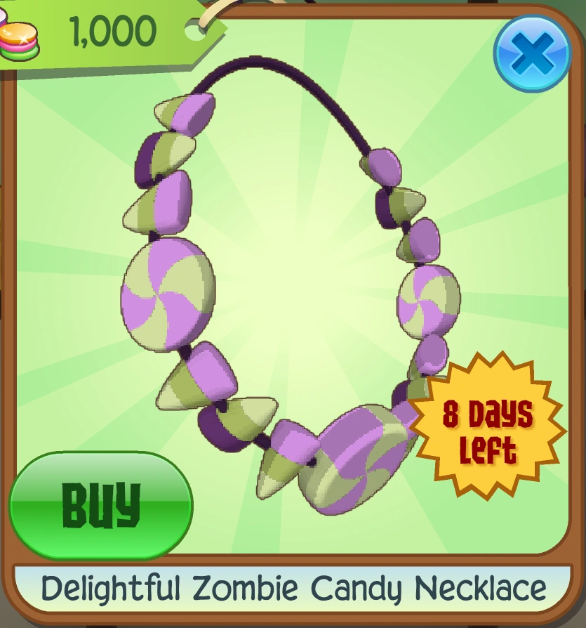 Delightful Zombie Candy Necklace Animal Jam Classic Wiki Fandom