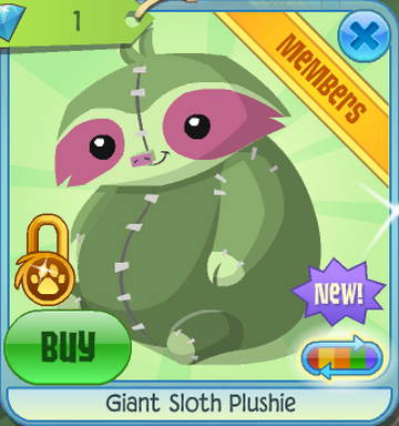 Giant Sloth Plushie Animal Jam Classic Wiki Fandom